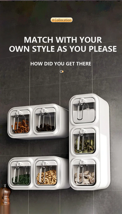 Wall Mounted Kitchen Seasoning Box – Condiment & Spice Storage Organiser